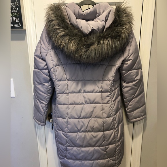 Calvin Klein Quilted Zip Button Faux Fur Adjustable Hood with zip pockets Medium - Picture 11 of 14